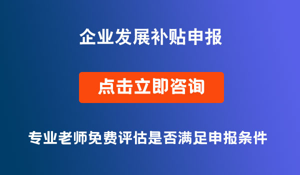 企業(yè)發(fā)展補貼申報